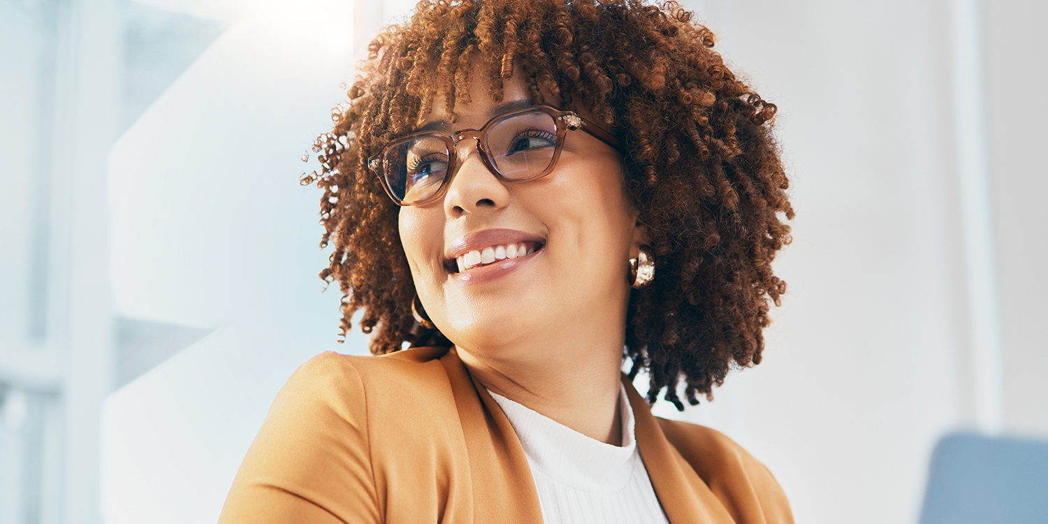 Business woman smiling